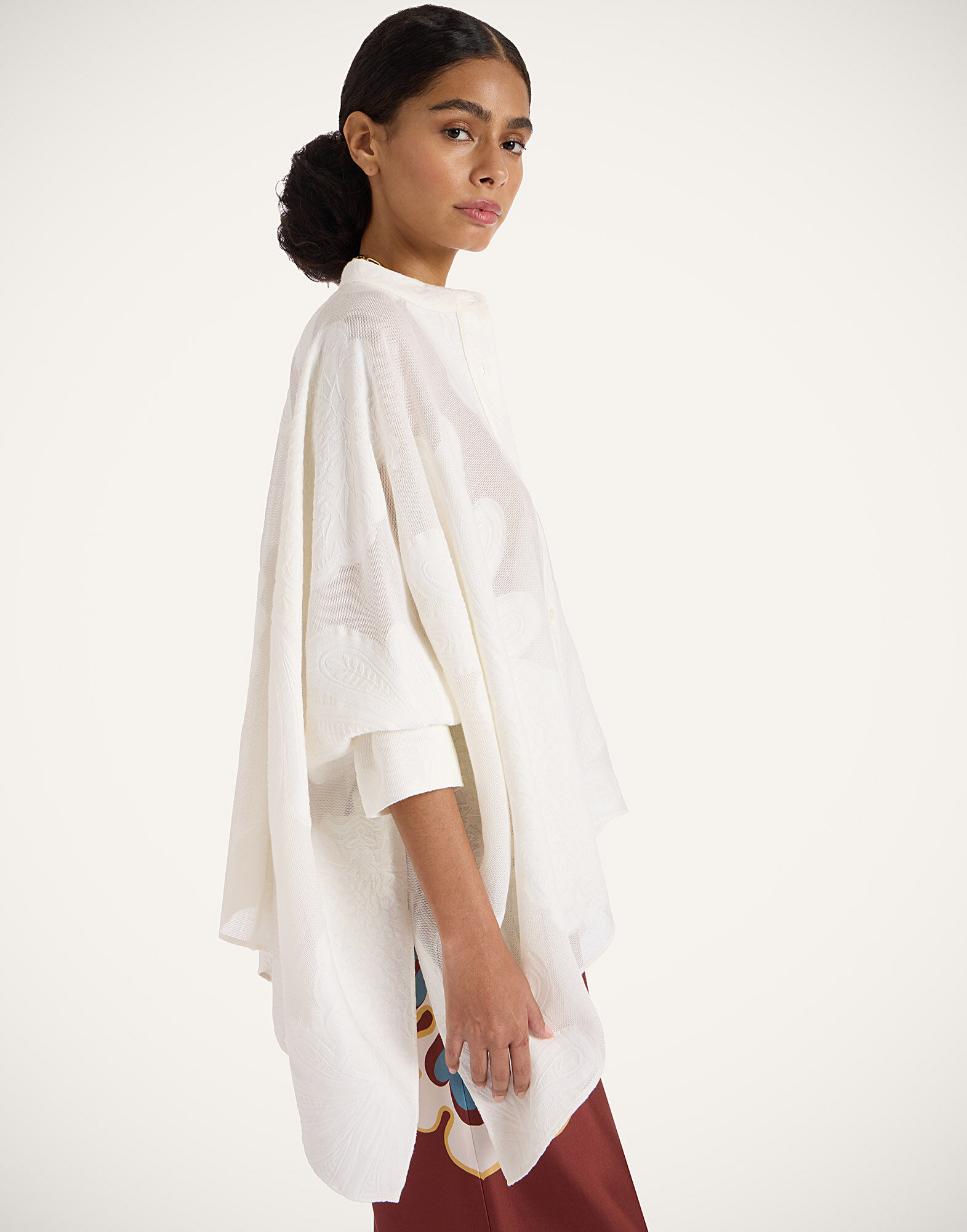 La DoubleJ Foulard Shirt Pineapple Lace SHI0075JCQ046PNP21WH01