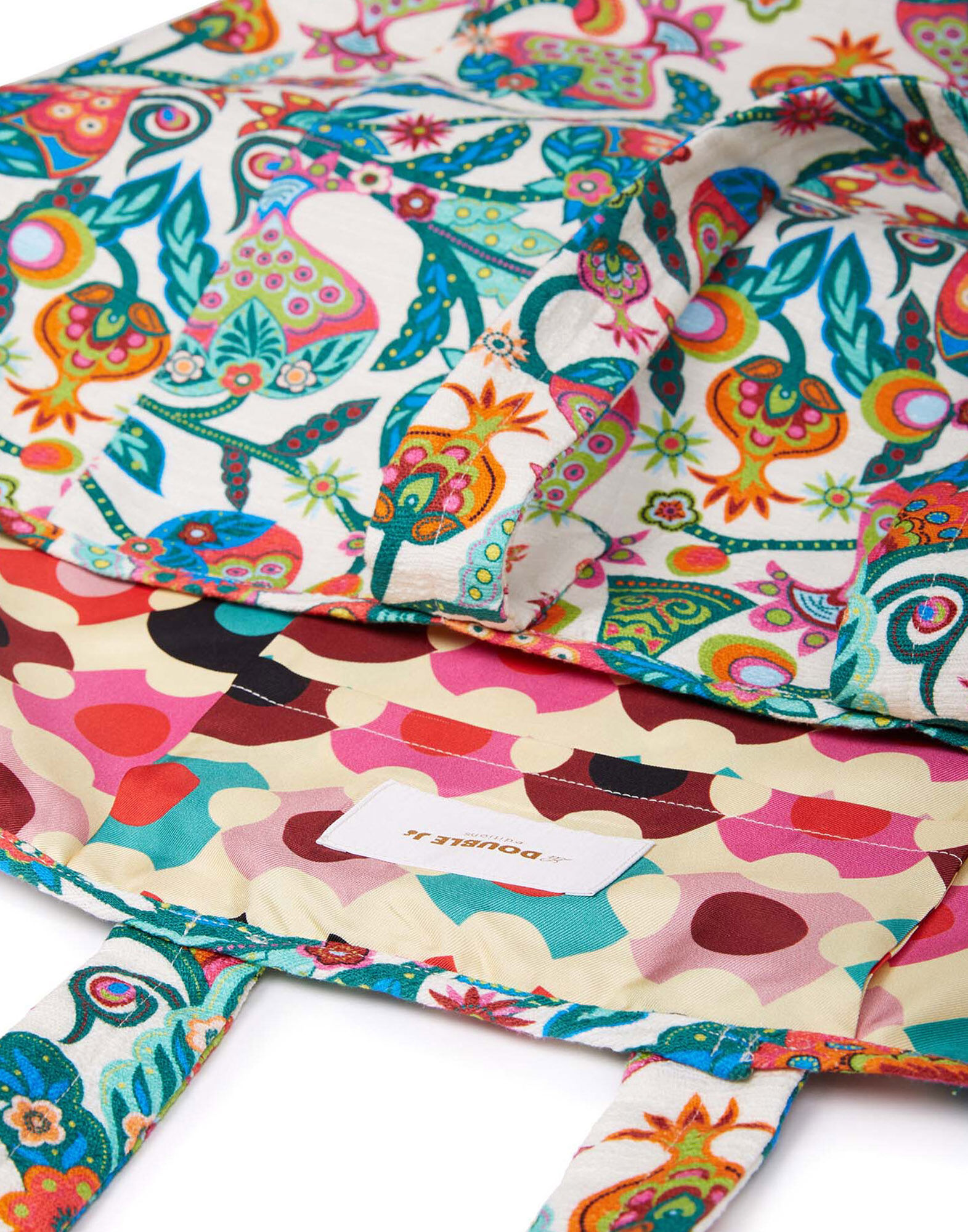 LaDoubleJ Reversible Tote Tree Of Life Bianco BAG0022COT005TFL0001