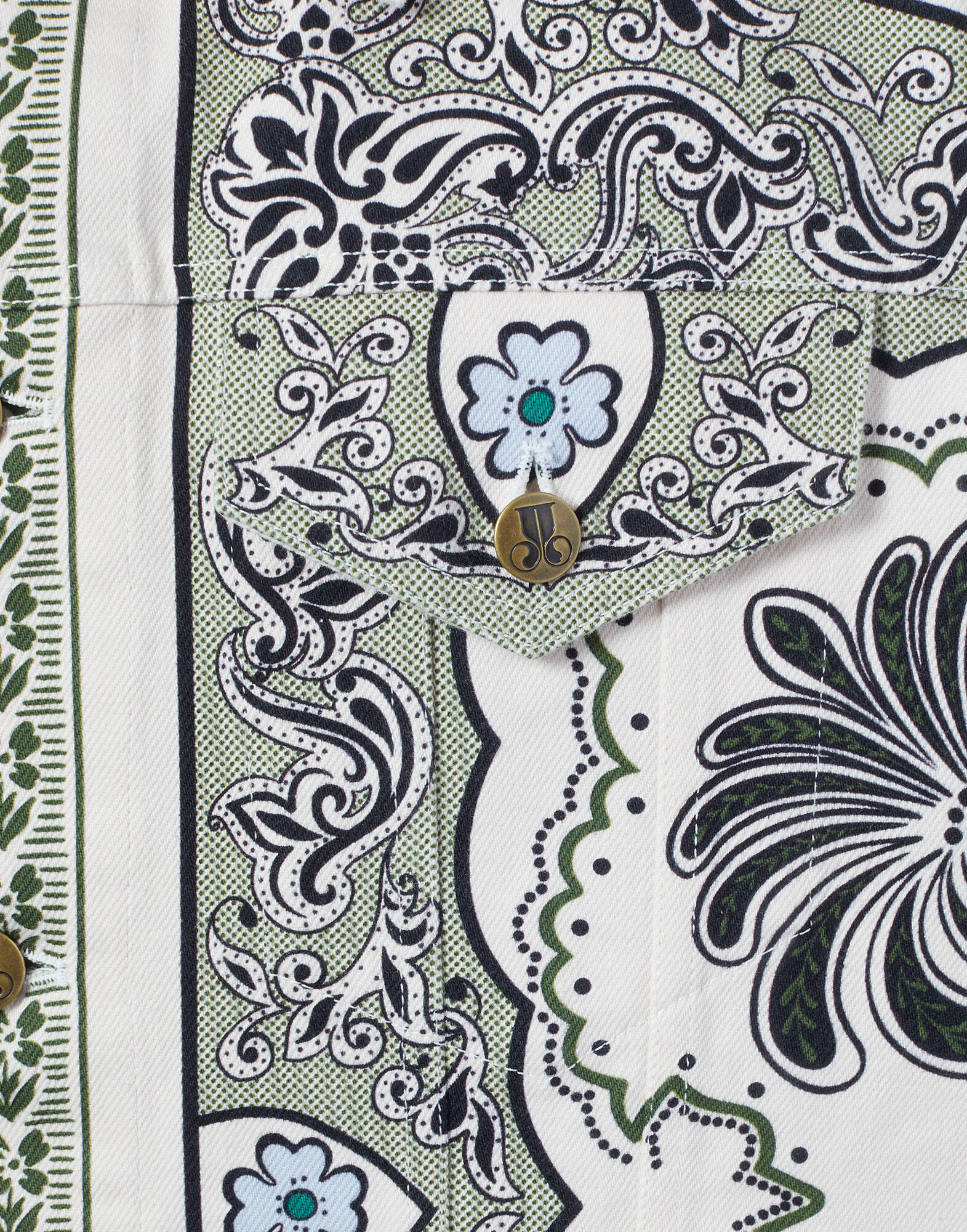 La DoubleJ JJ Jean Jacket Mirage Plac&eacute;e Green JAC0070COT046AGE01GR02