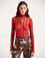 La DoubleJ Lacey Turtleneck La DoubleJ Lacey Turtleneck Solid Brick Red TOP0180LAC007SOLIDRE06