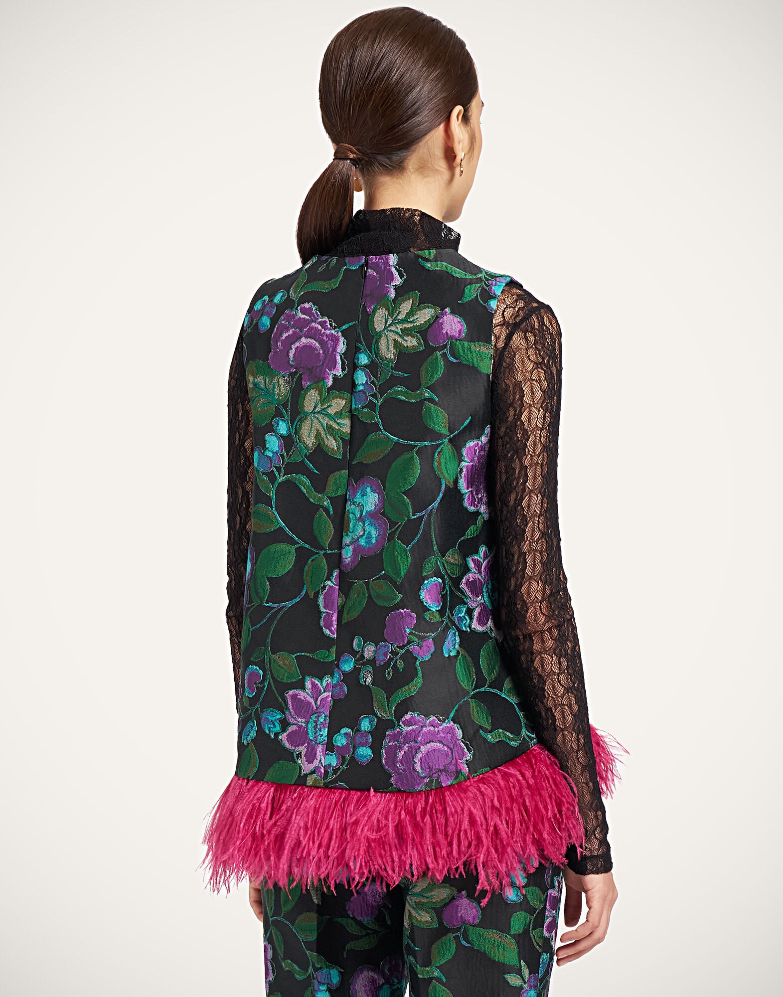 La DoubleJ La Scala Top Botanical Black TOP0013JCQ144BOT01BL01