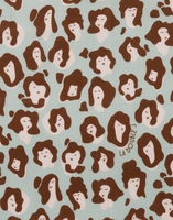 La DoubleJ Large Napkins Set Of 2 La DoubleJ Large Napkins Set Of 2 Lady Leopard Acqua NAP0006LIN001LLE0002