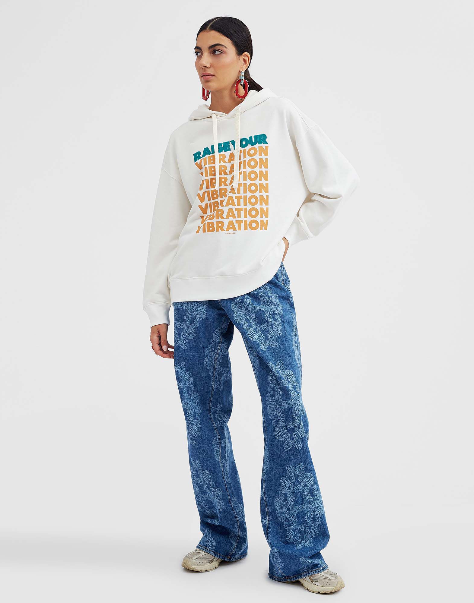 Discman Hoodie in Off White fur Damen La DoubleJ