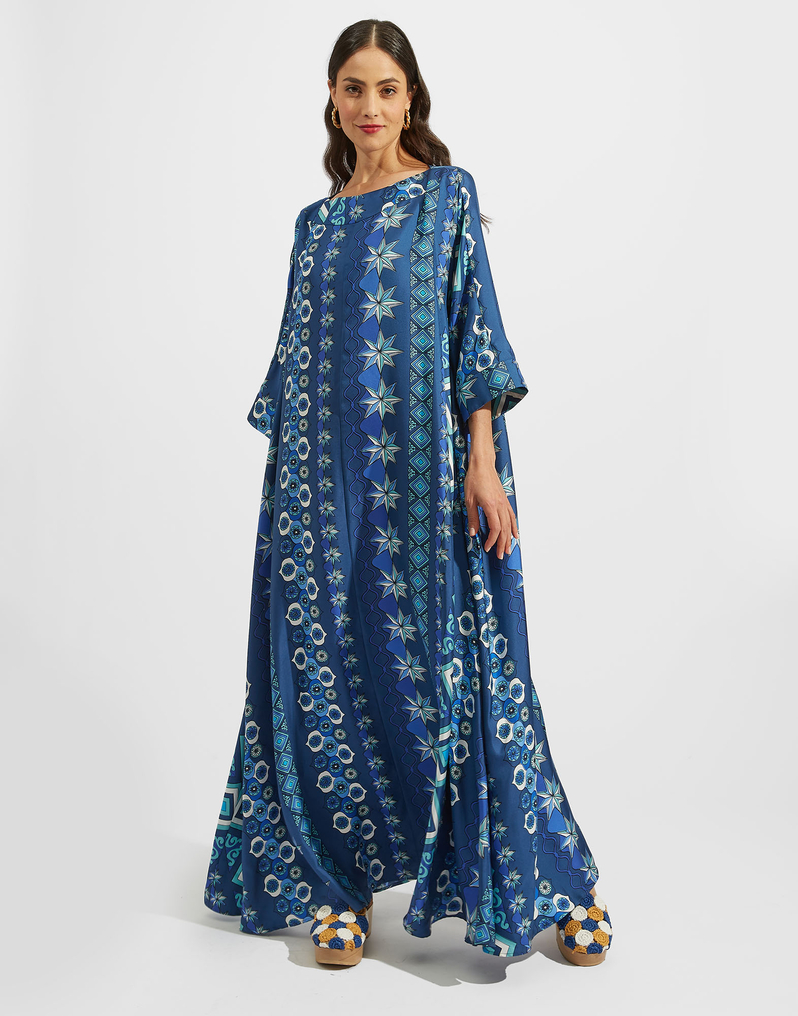 La DoubleJ Muumuu Dress Round Neck La DoubleJ Muumuu Dress Round Neck Costiera DRE0370SIL001COS01BU03