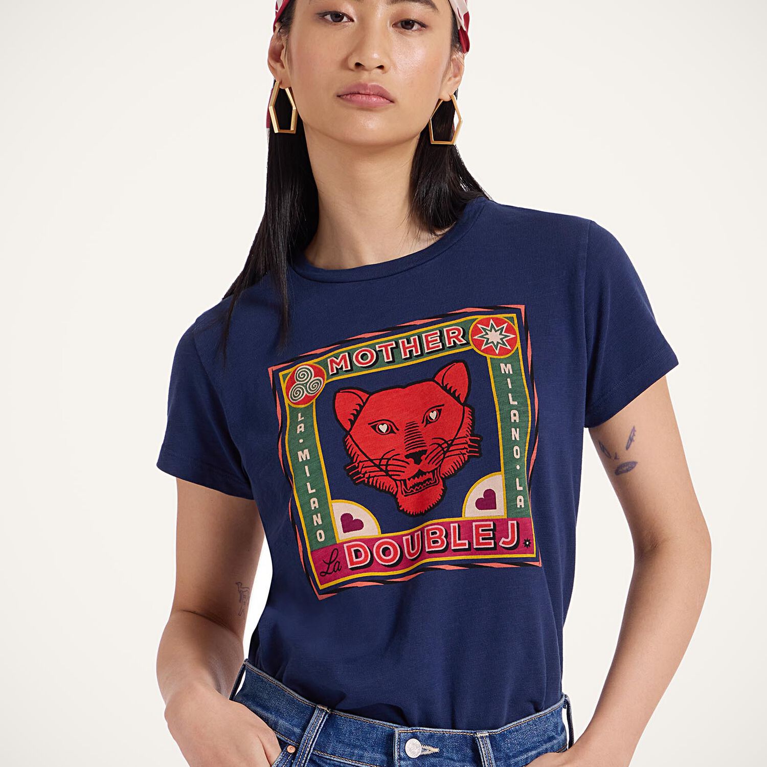 Shop La Doublej The Sinful T-shirt In Runs In The Family Blue