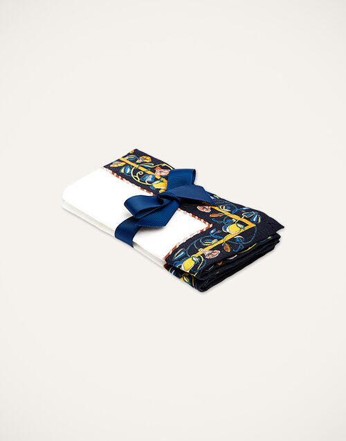 La DoubleJ Large Napkins Set Of 2 La DoubleJ Large Napkins Set Of 2 Borboni Blue NAP0006LIN001BRN0004