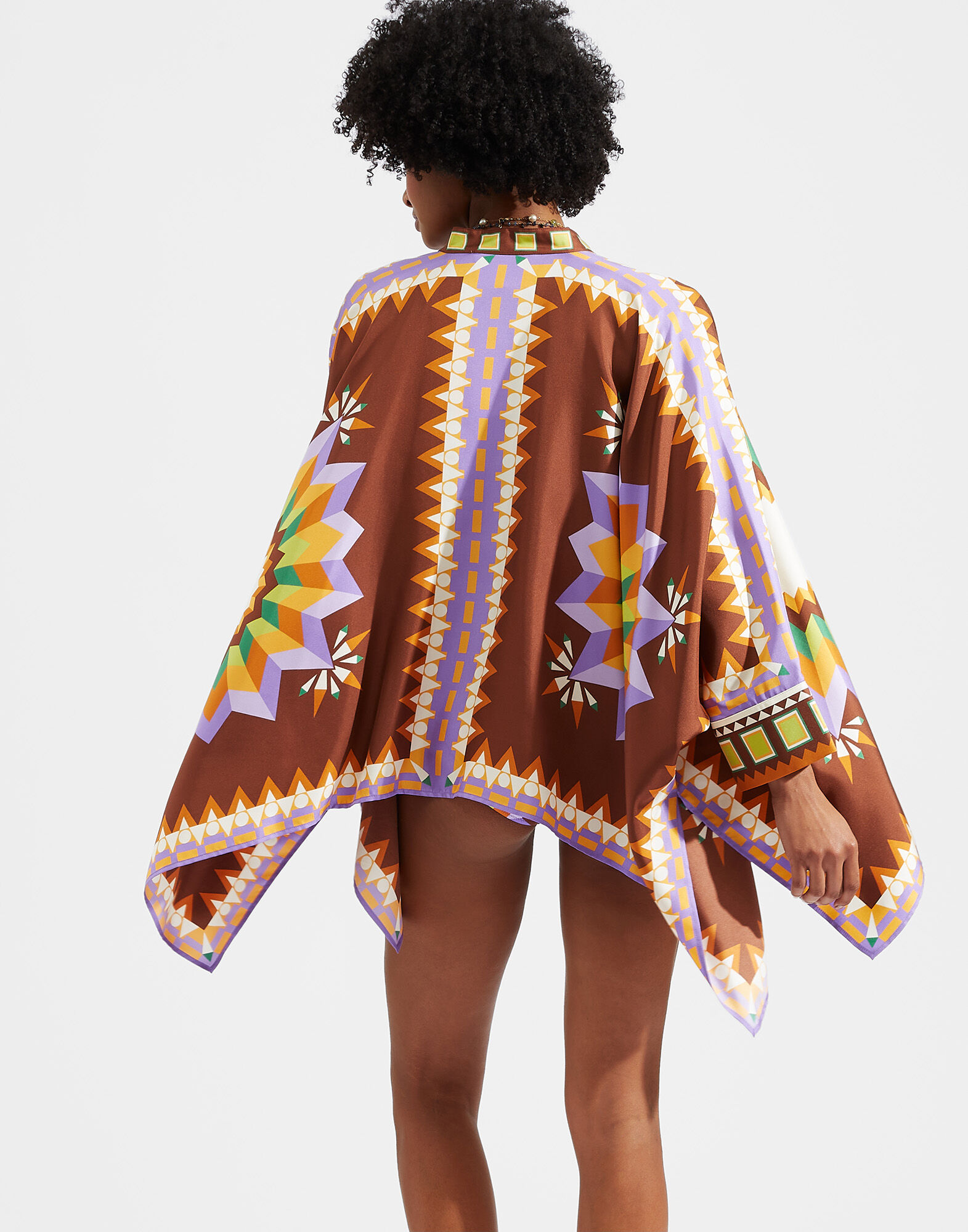 La DoubleJ Foulard Shirt Sunset Moro Plac&eacute;e SHI0059SIL006SUS0002