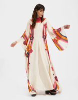 La DoubleJ Magnifico Dress Beat Flower Plac&eacute;e White Orange DRE0232VIS004BEA0003