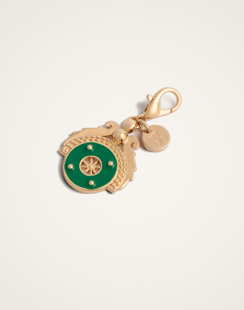 La DoubleJ Medallion Charm La DoubleJ Medallion Charm 24k Gold Plate & Green Enamel CHM0009BRA003SOLIDGR02