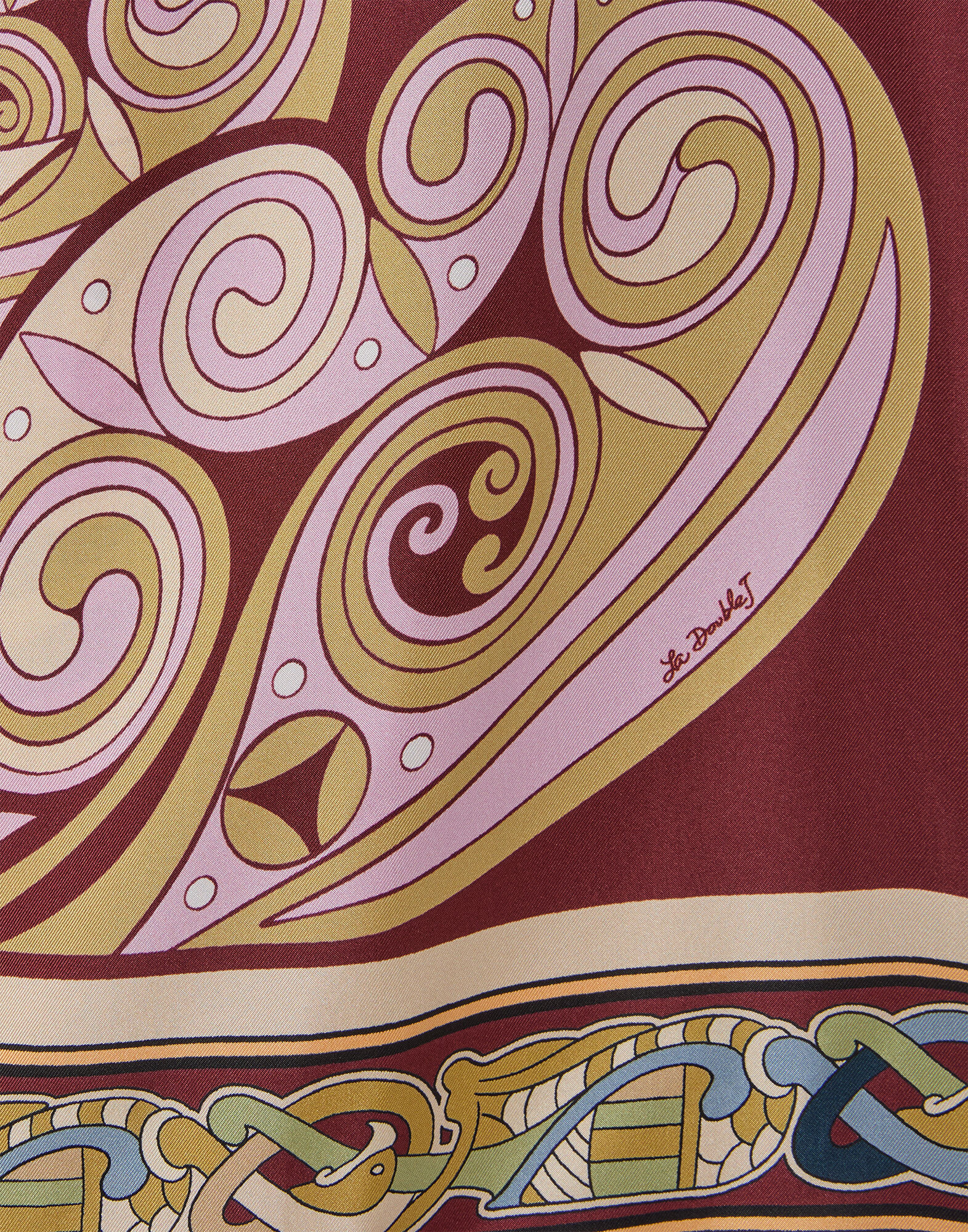 La DoubleJ Roy Dress Kells Swirl Plac&eacute;e Burgundy DRE0304SIL006KLS01RE07