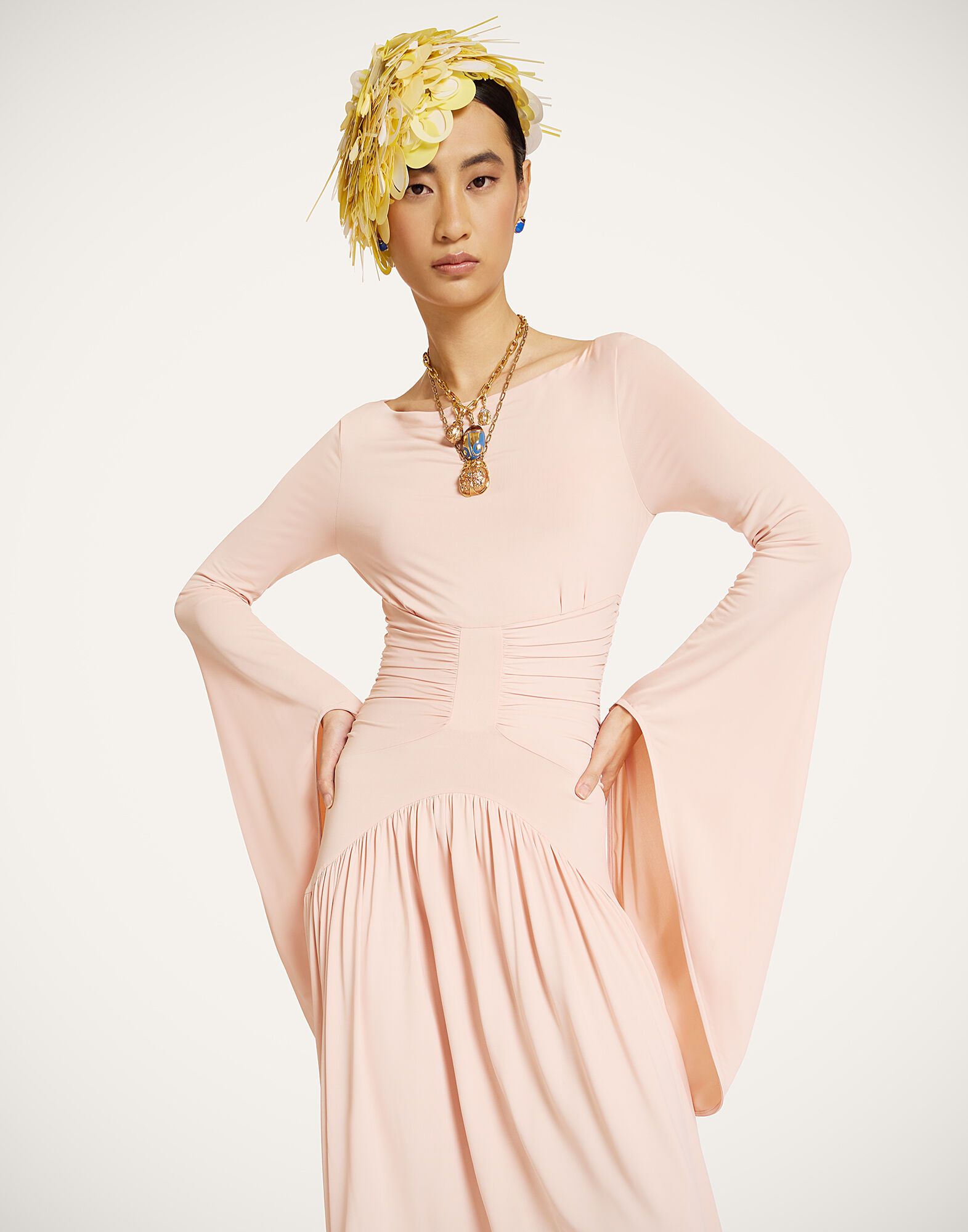 La DoubleJ Paillette Hat Solid Yellow HAT0045PAI019SOLIDYE02