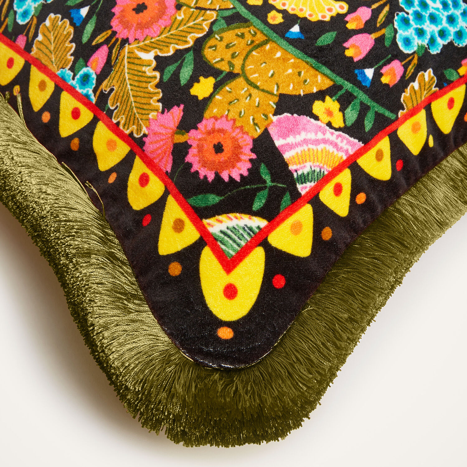  La Doublej Cushions & Poufs Gend - Velvet Cushion Colombo Black One Size 47% Cotton Velvet 53% Polyester 