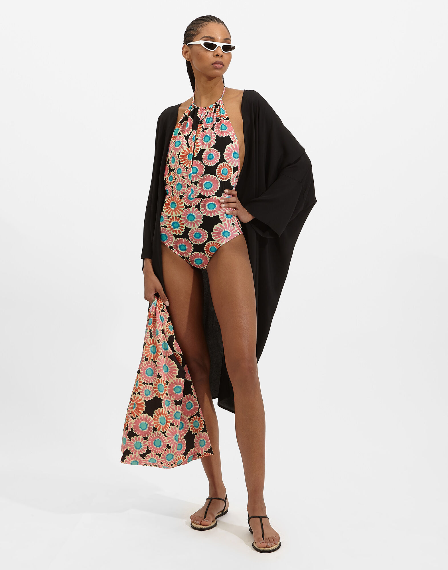 La DoubleJ Esther Swimsuit Crazy Daisy Black SWI0035LYC001DAY0002