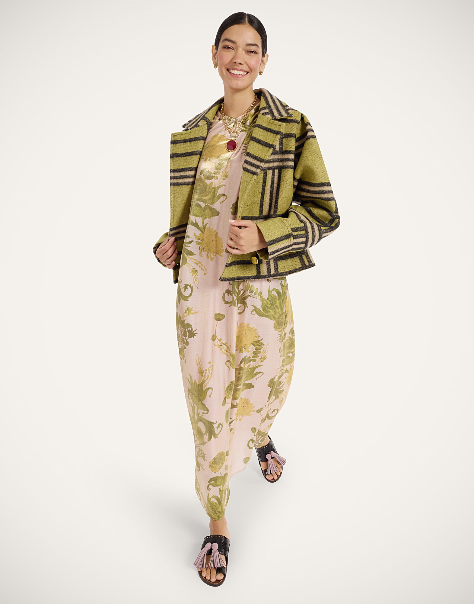 La DoubleJ Victoria Jacket Kells Check Green JAC0201WOL038KEL02GR02