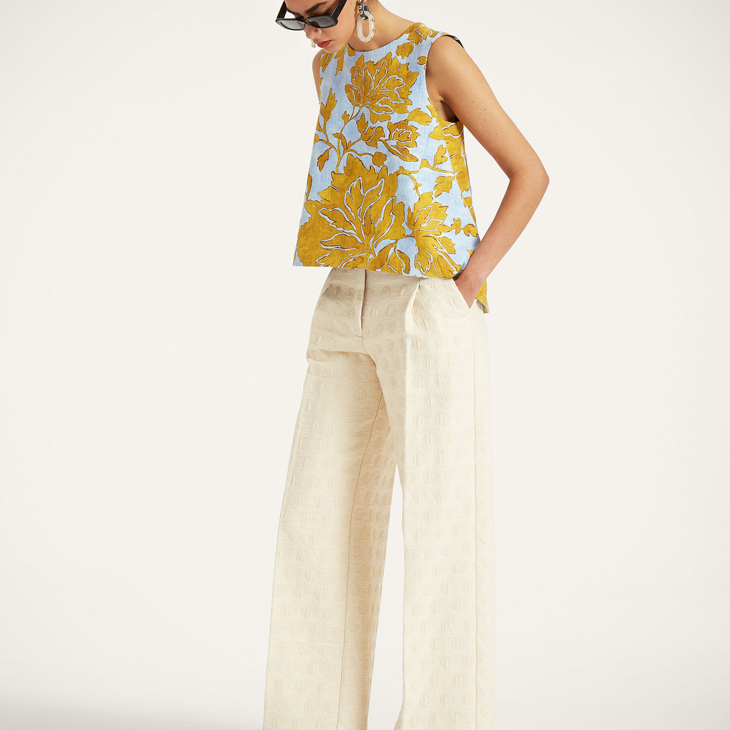 La Doublej La Scala Top In Tangle Light Blue