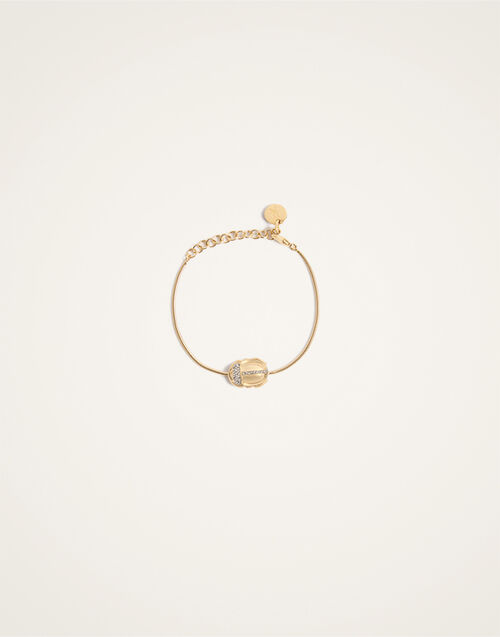 La DoubleJ Khepri Bracelet 24K Gold Plate & Rhinestone BAC0017BRA009SOLIDYE05