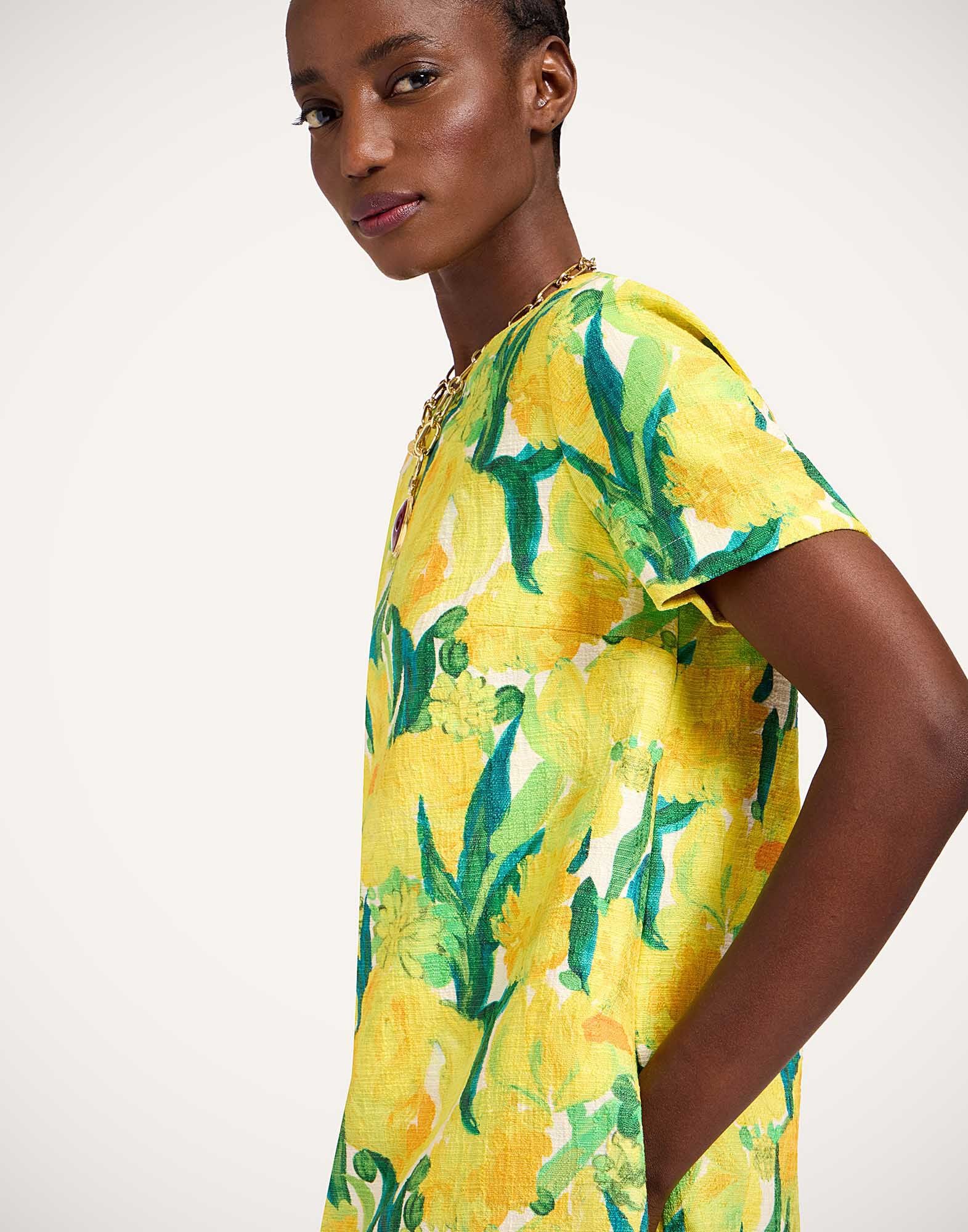 Mini Swing Dress in Zesty Yellow for Women | La DoubleJ