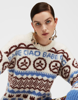 LaDoubleJ Engadina Sweater LaDoubleJ Engadina Sweater Hippie Bianco PUL0042KNI032HIP0002