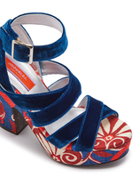 La DoubleJ Medal Wedge La DoubleJ Medal Wedge Moonflower Navy SHO0079COT005MOO01BU06
