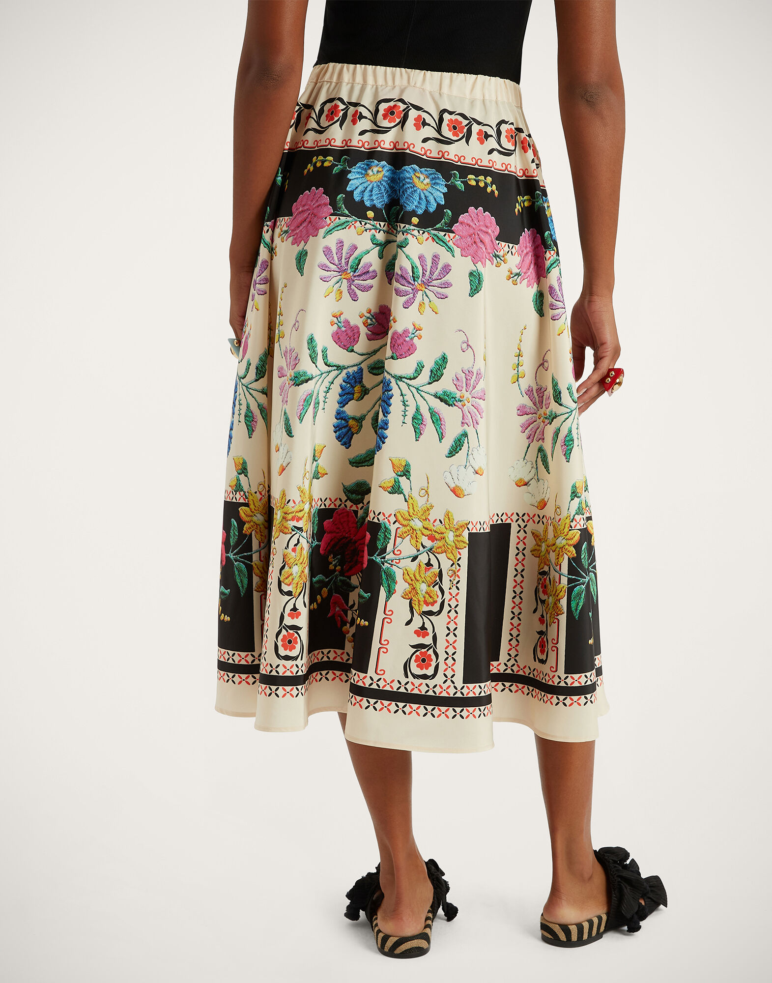 Drawstring Skirt in Plaza Placée Ivory for Women | La DoubleJ Drawstring Skirt in Plaza Placée Ivory for Women | La DoubleJ