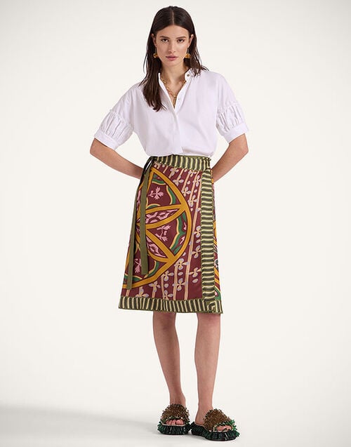 La DoubleJ Pareo Midi Skirt La DoubleJ Pareo Midi Skirt Eclipse Placée Yellow SKI0142SIL006ECL05YE02