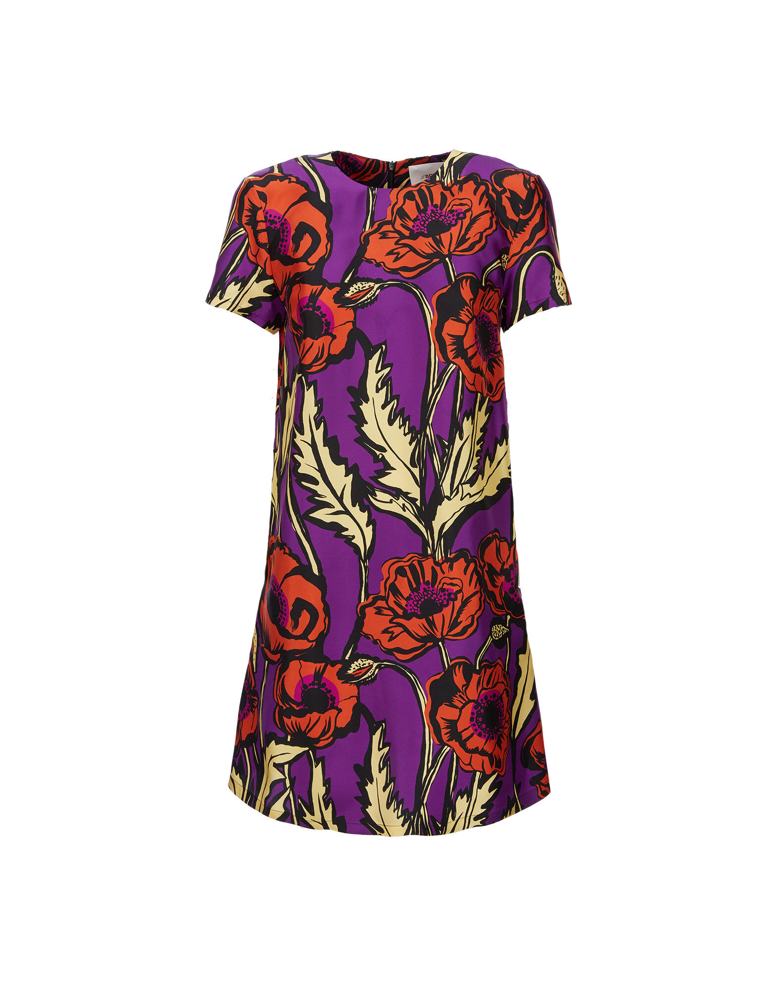 LaDoubleJ Mini Swing Dress Big Blooms Viola DRE0159SIL001PFI0004