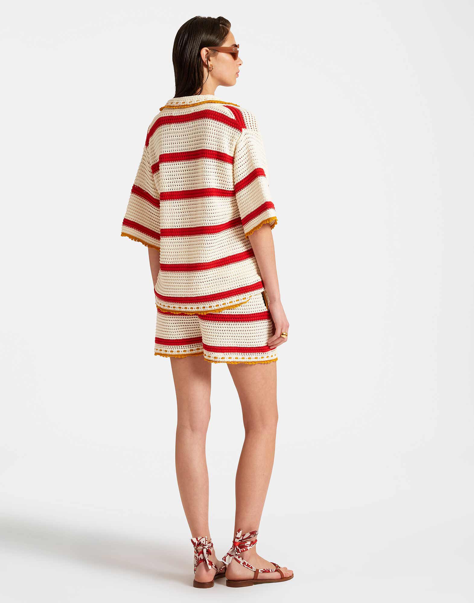 La DoubleJ Salt'N'Vinegar Jacket Cream & Red JAC0104KNI115VA257WH03