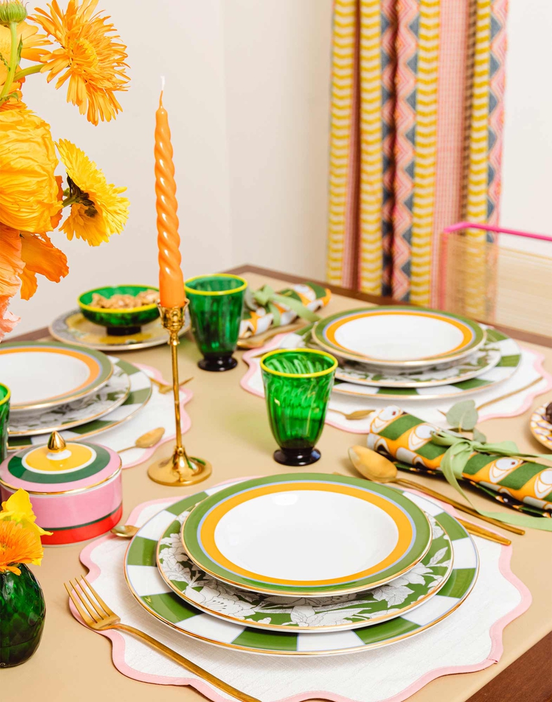 La DoubleJ Soup And Dinner Plates Set La DoubleJ Soup And Dinner Plates Set Roman Holiday Avorio DIS0064CER001RHY0003