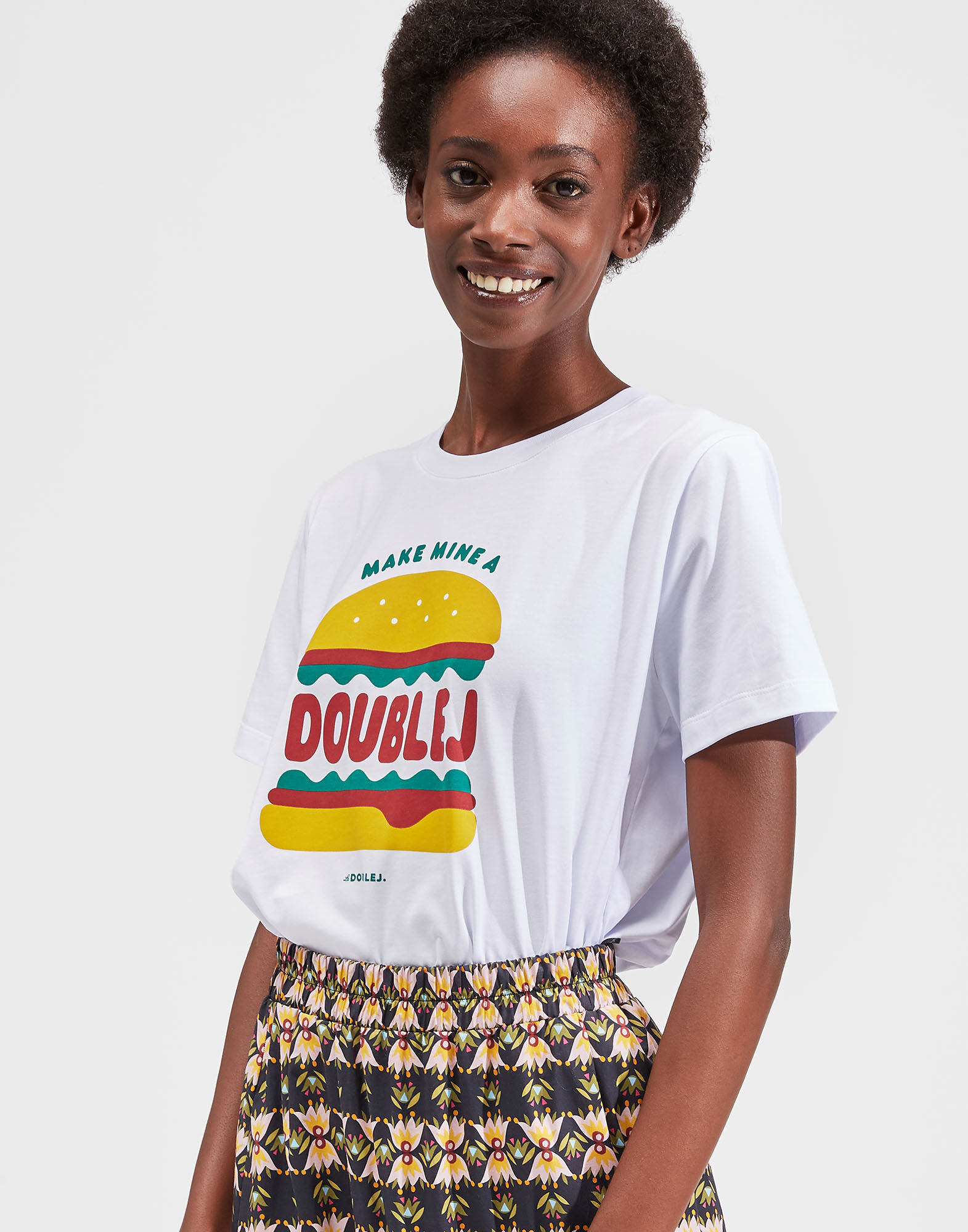 LaDoubleJ Slogan T-shirt Make Mine A DoubleJ SHI0054JER010SLO0009