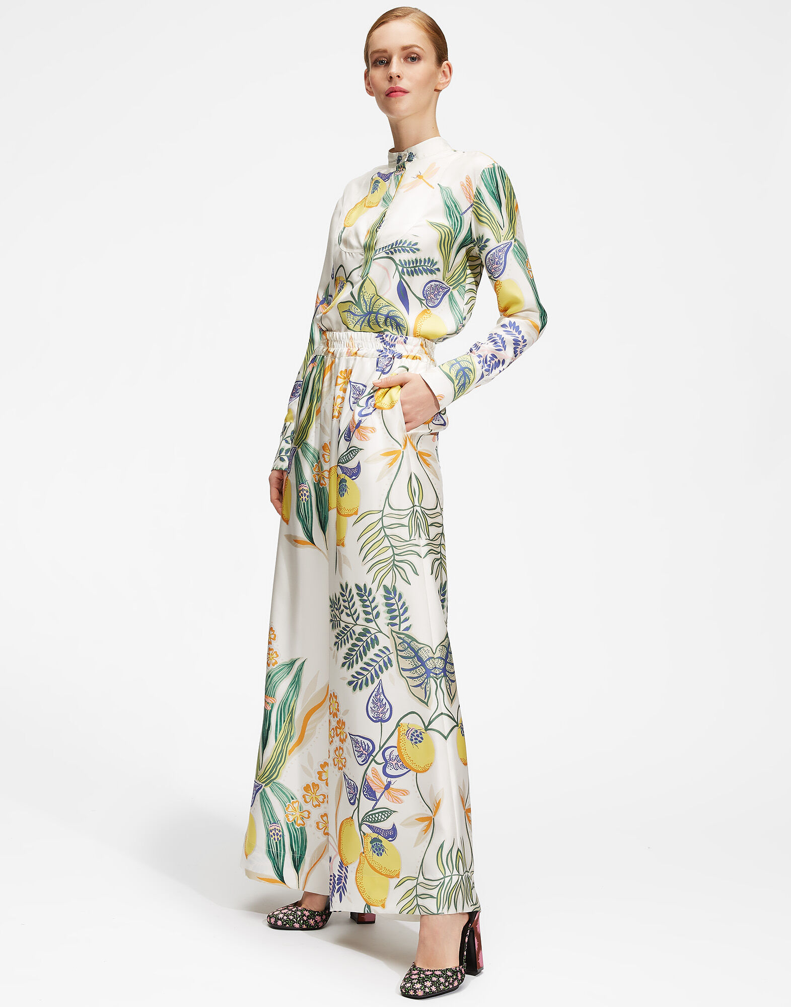 LaDoubleJ Palazzo Pants Botanical TRO0026SIL006BOT0001