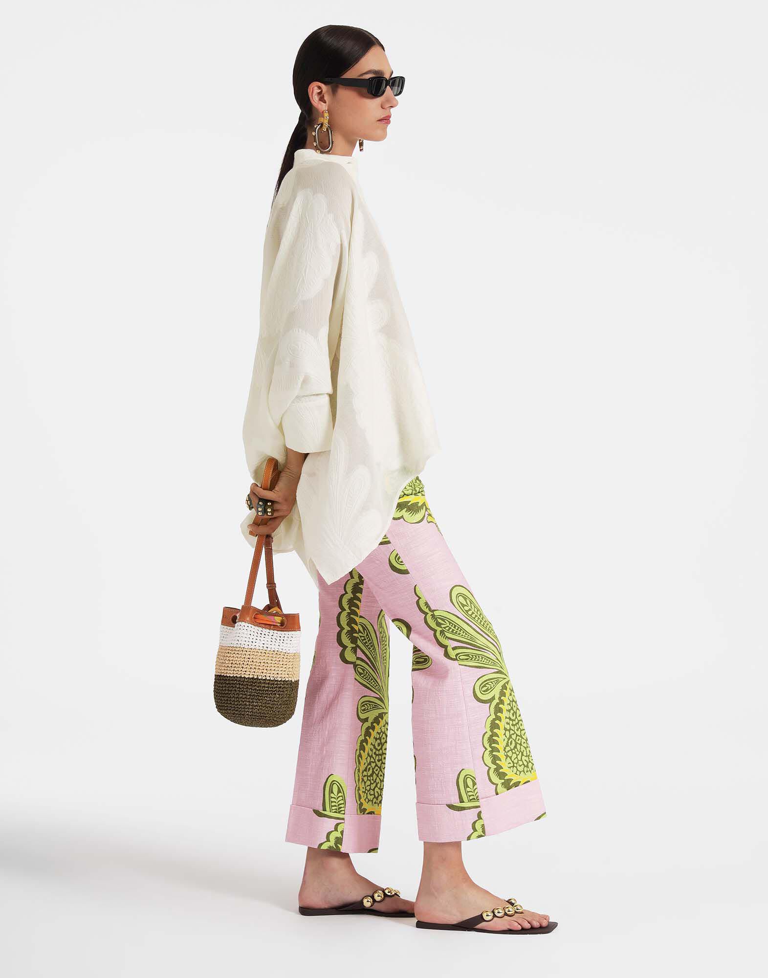 La DoubleJ Hendrix Pants Big Pineapple Pink TRO0014COT005PNP01PI01