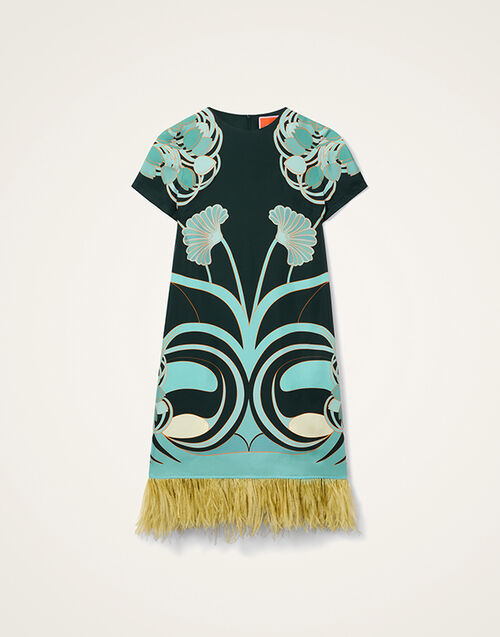 La DoubleJ Mini Swing Dress Blooming Tulip Plac&eacute;e Dark Green DRE0963SIL026BTU01GR03