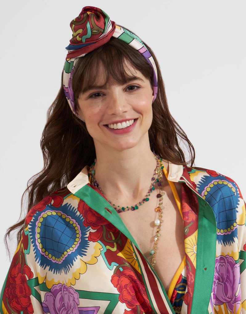 La DoubleJ Scarf Double (90X90) La DoubleJ Scarf Double (90X90) Taormina Placée Ivory SCA0039SIL006LRT01WH04