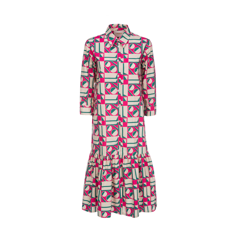 LaDoubleJ Getting my Croissant Dress LaDoubleJ Getting my Croissant Dress Geometrico Rosa DRE0028COT001GEO0002