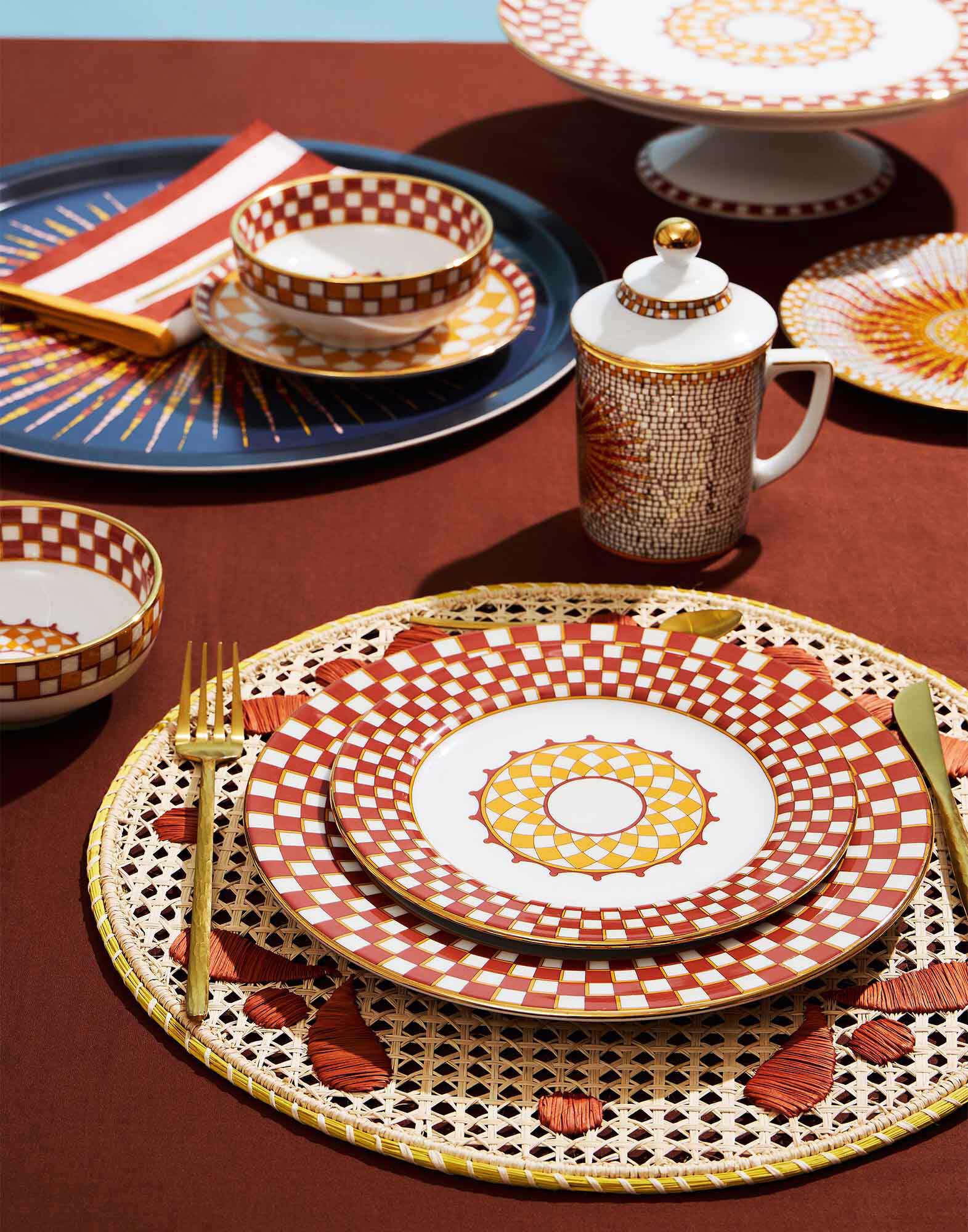 La DoubleJ Raffia Placemats Set Of 2 Capri Brick PMT0007RAF010CAP06RE06