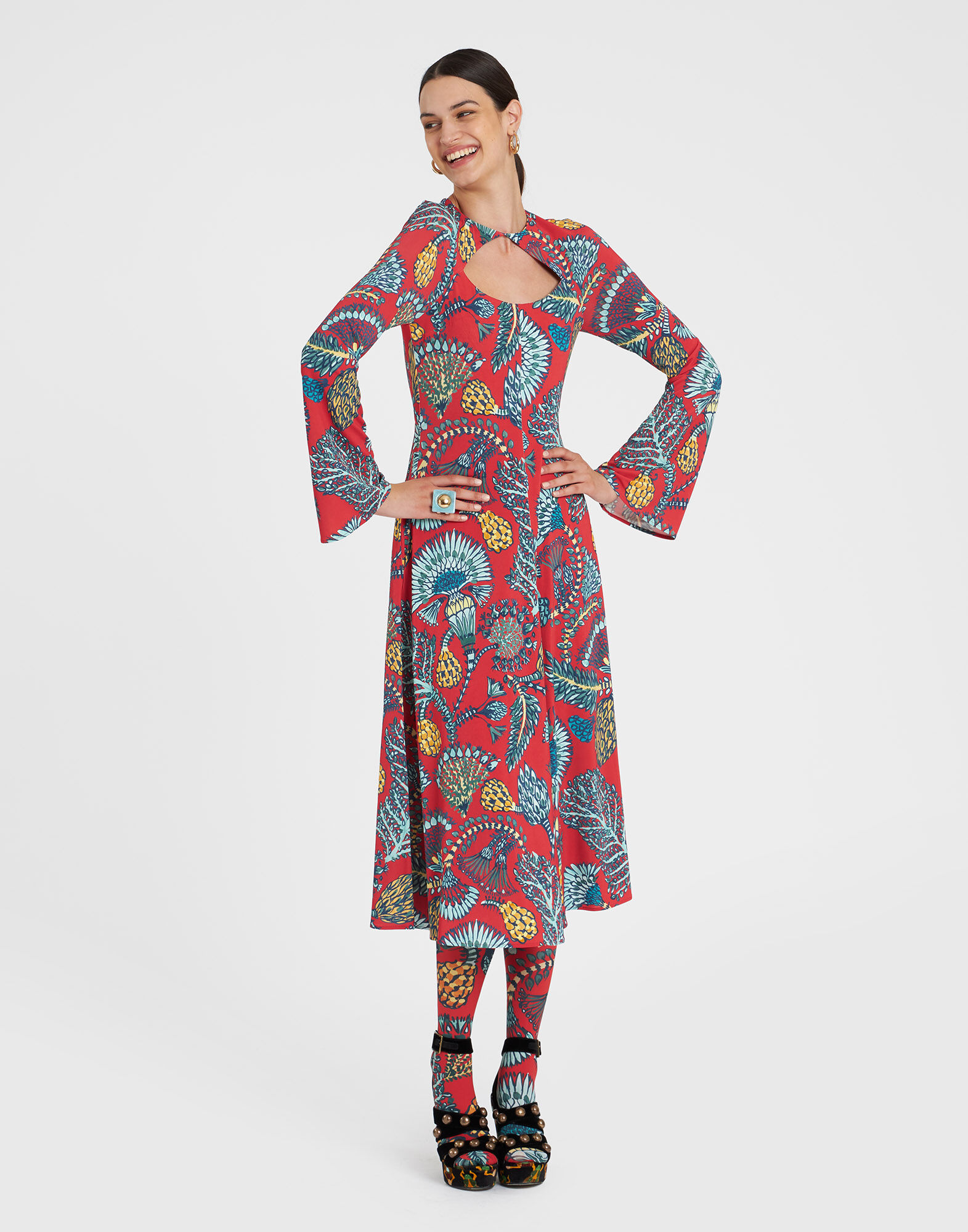 La DoubleJ Farfalla Dress Sicomore Red DRE0588JER027SIC01RE01