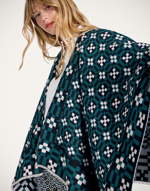 La DoubleJ Soul Poncho La DoubleJ Soul Poncho Byte Placée Green SCA0059WOL025BYT02GR02