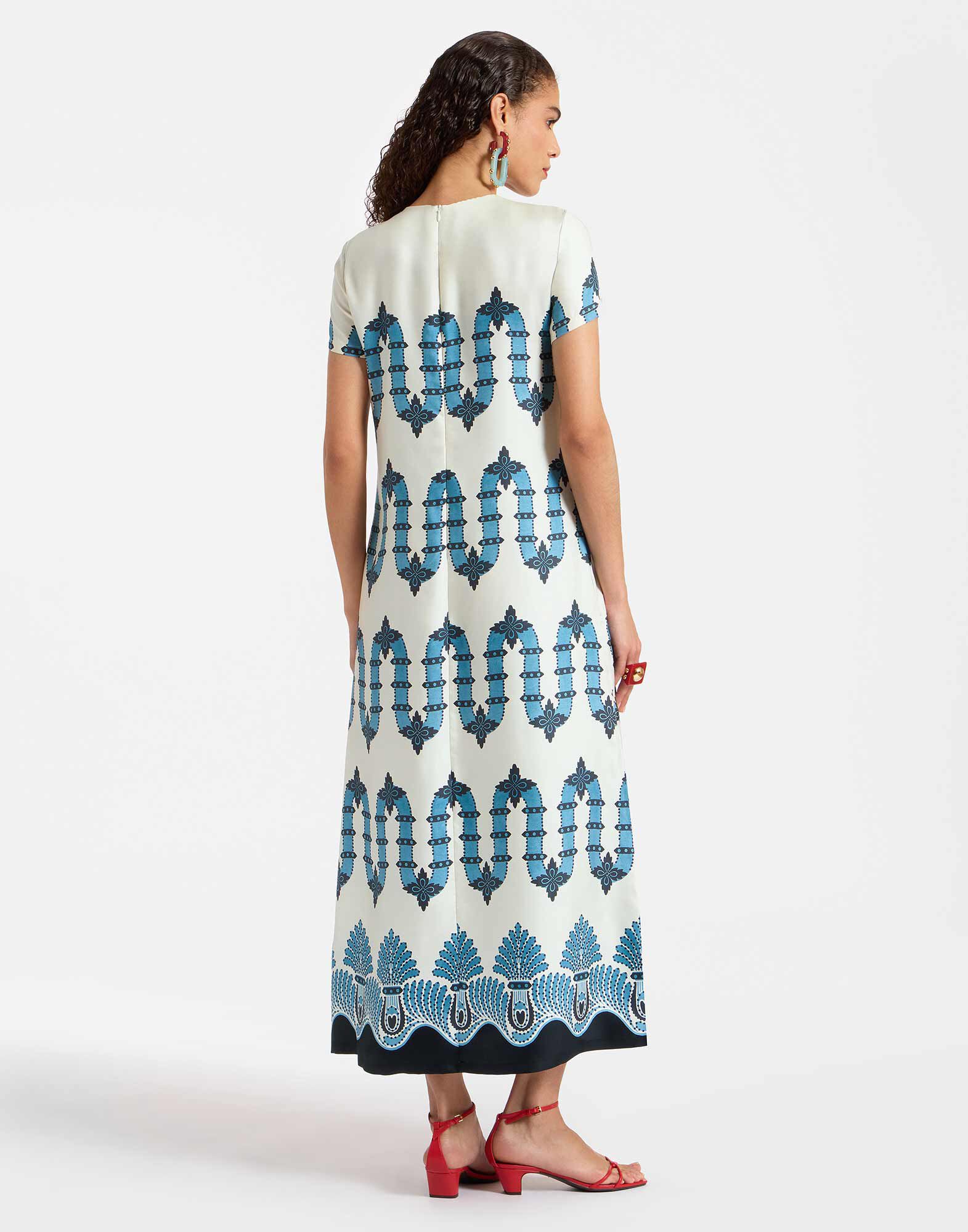 La DoubleJ Swing Dress Scirocco Plac&eacute;e Ivory DRE0001SIL001SCI03WH04