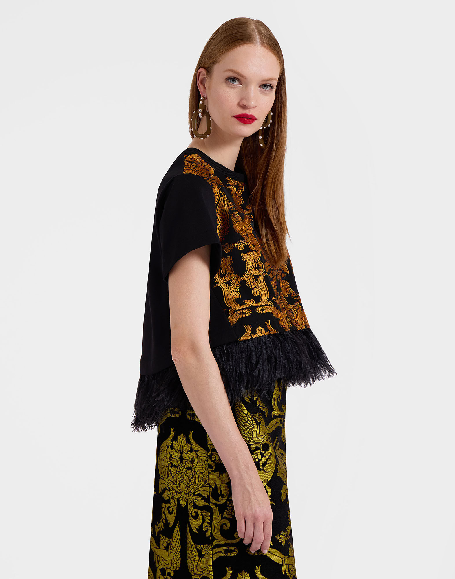 La DoubleJ La Scala Tee Cherubs Black TSH0041JCQ089CRB04BL01
