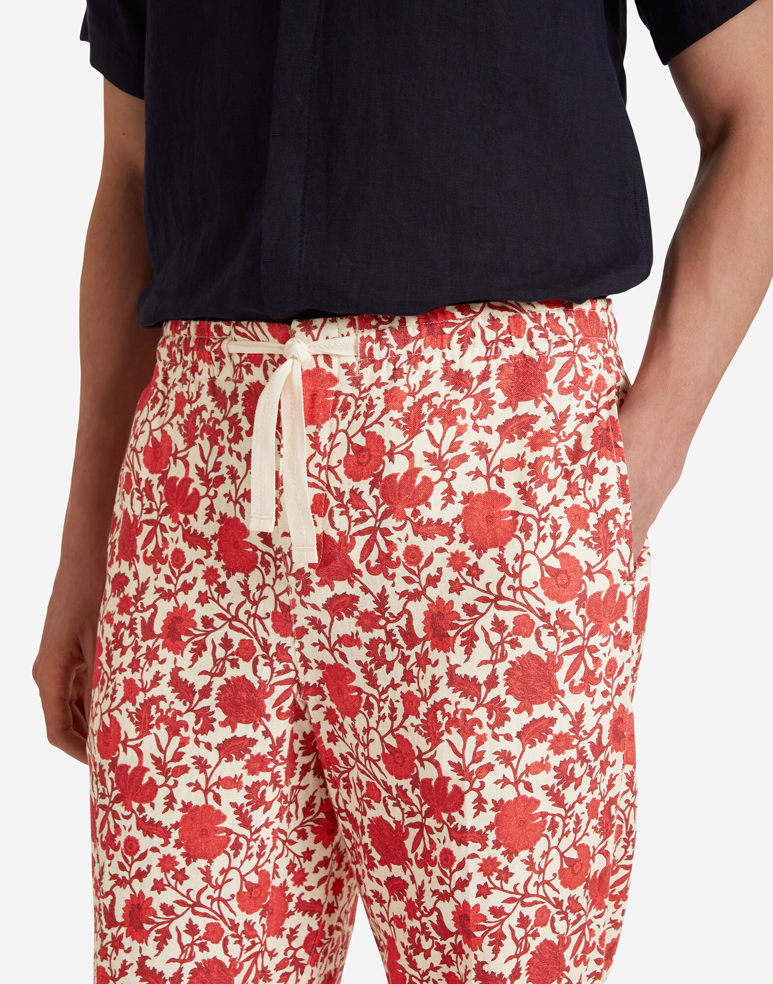 La DoubleJ Alex Trousers Dragonflower Mini Red TRO0153LIN007DRE01RE01