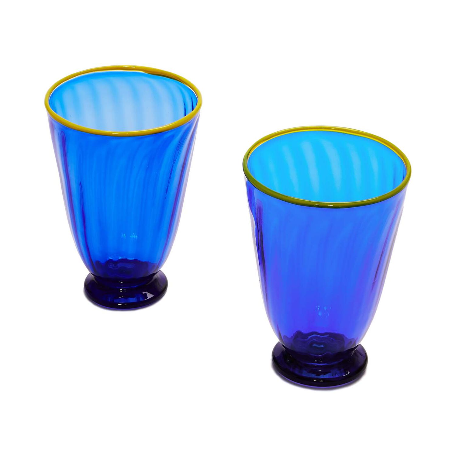 Shop La Doublej Rainbow Glasses Set Of 2 In Blue