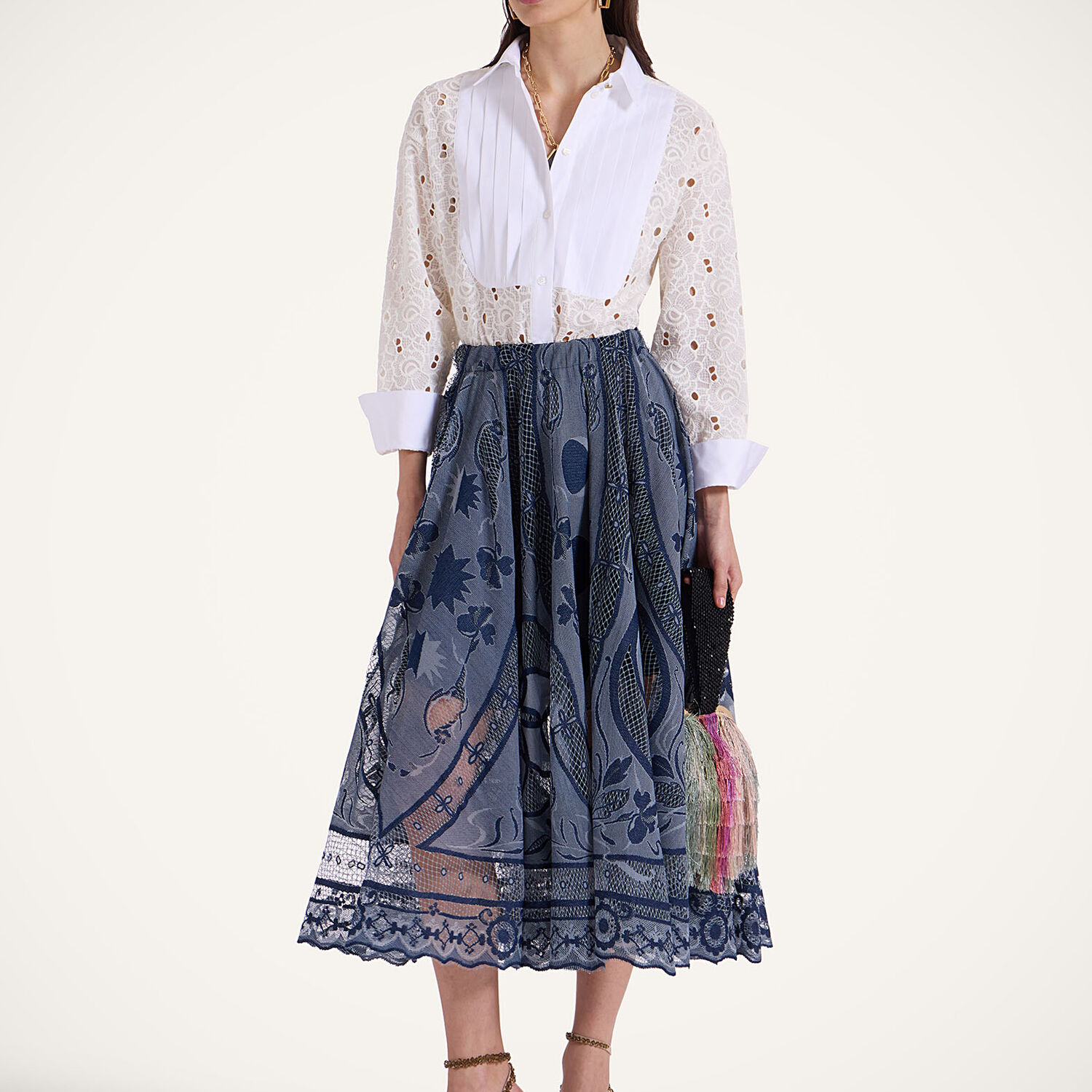 La Doublej Dutchess Skirt In Starlight Navy