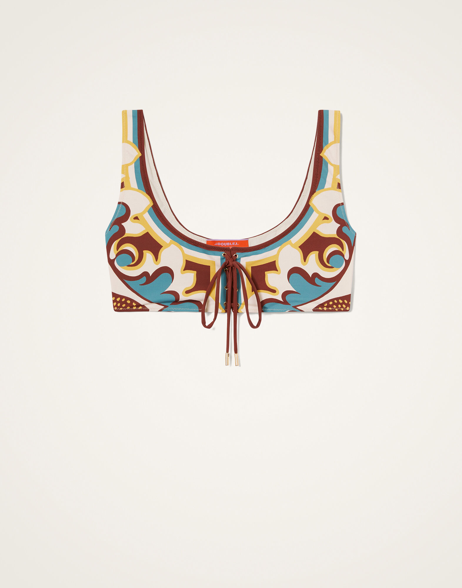 La DoubleJ Sunset Bikini Top Palazzo Plac&eacute;e Chocolate SWI0046LYC006PAL08BR07