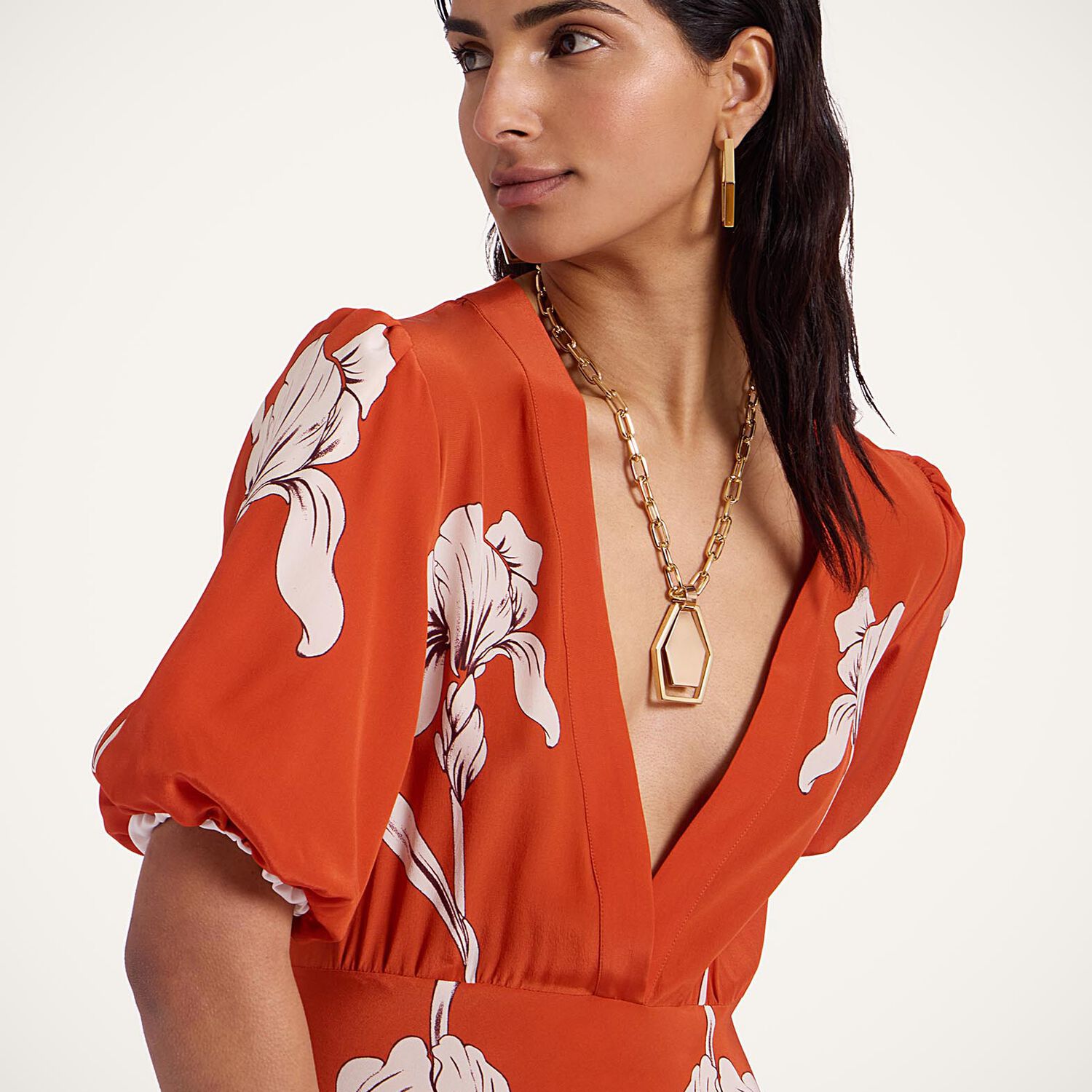 Shop La Doublej Marlene Dress In Iris Placée Dark Orange
