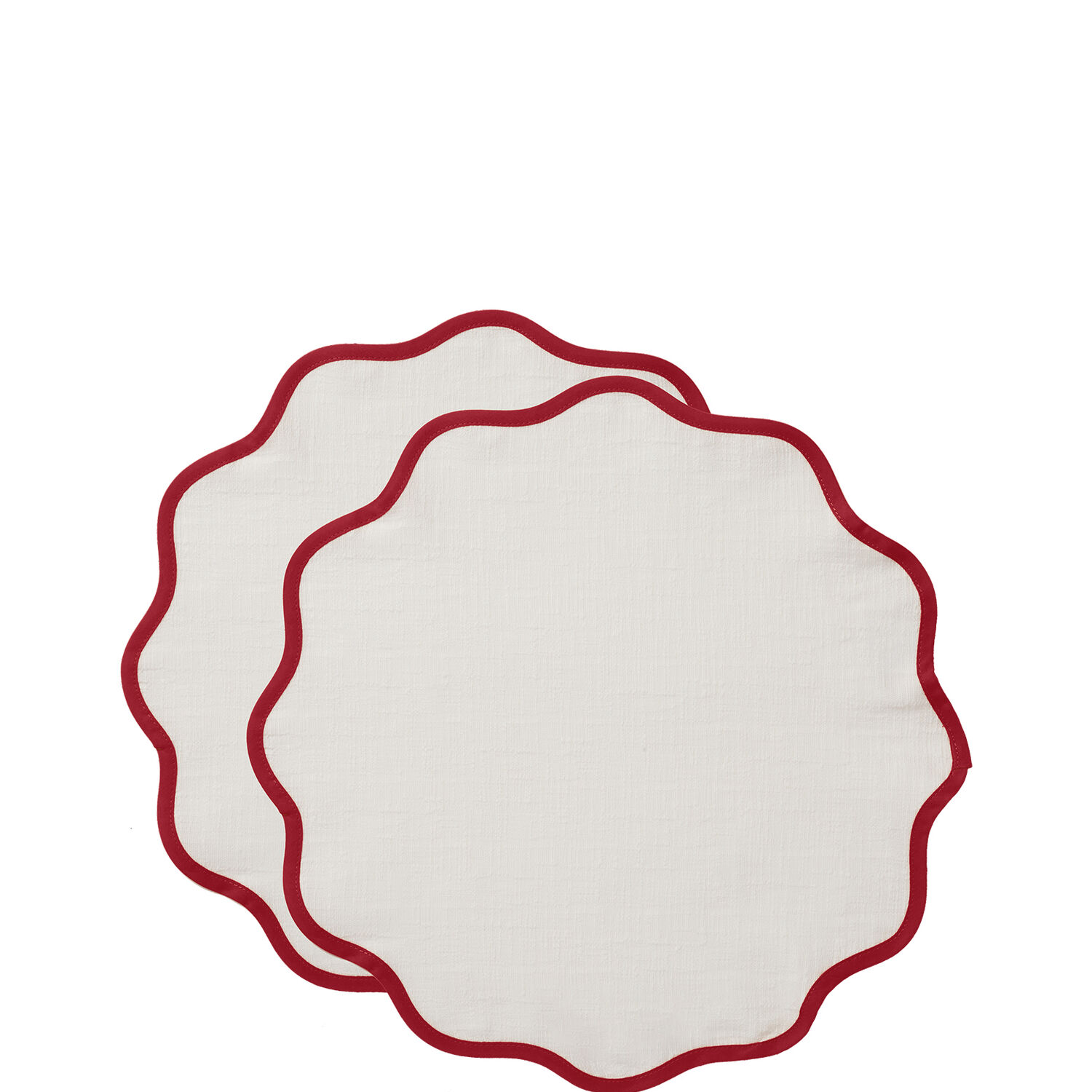 Ladoublej Cloud Tablemats Set Of 2 In Red