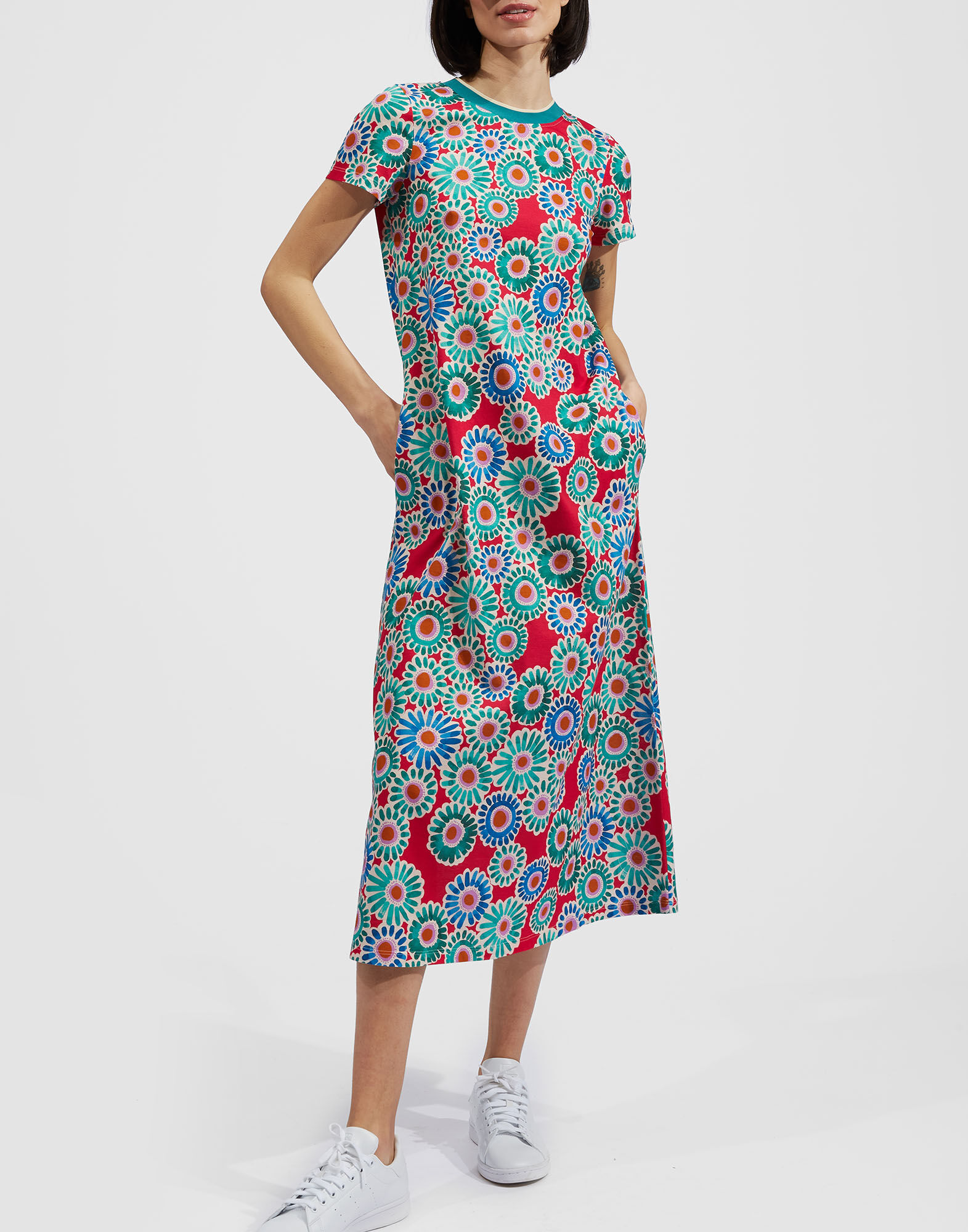 La DoubleJ Sporty Swing Dress Crazy Daisy DRE0247JER002DAY0001