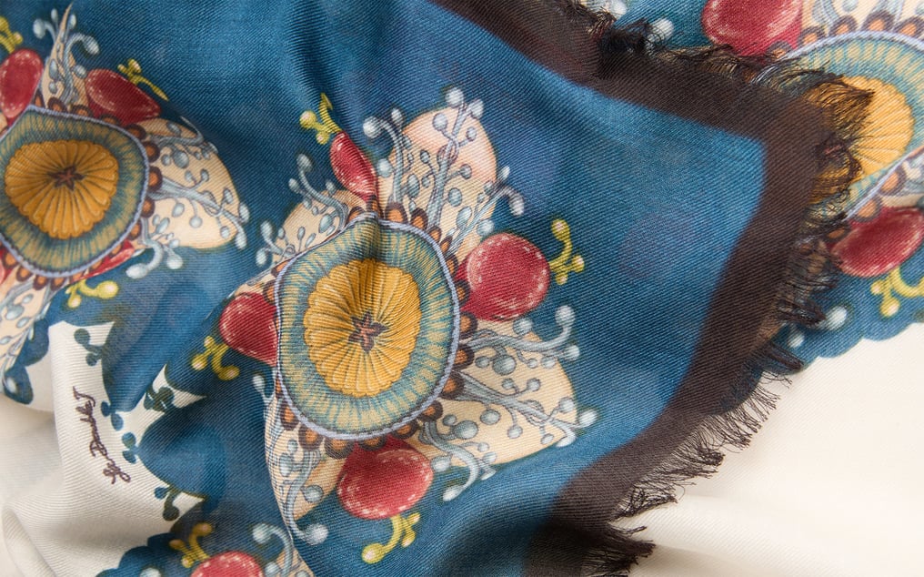 La DoubleJ Foulard 140 La DoubleJ Foulard 140 Nucleus Placée Blue SCA0060MOS001NUC10BU03