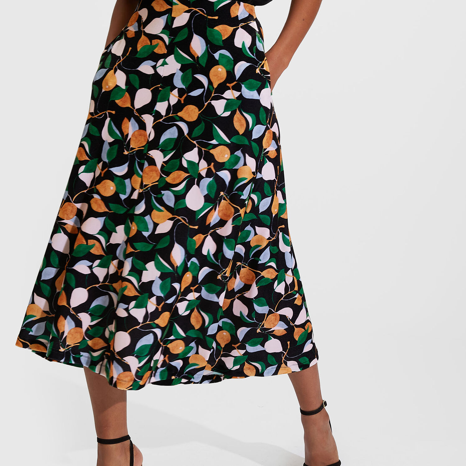 La Doublej La Double J Ladies Orchard Print Kenny Midi Skirt In Orchard