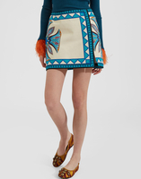 La DoubleJ Foulard Mini Skirt Lotus Plac&eacute;e Ivory SKI0092COT046LOT01WH04