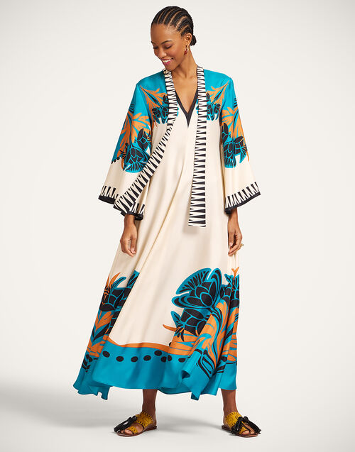 La DoubleJ Magnifico Dress Florence Plac&eacute;e Ivory DRE0232SIL006FLO02WH04